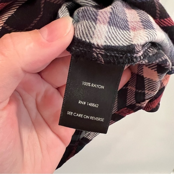 Women’s Torrid blue plaid quarter sleeve blouse size 0X - Picture 4 of 5